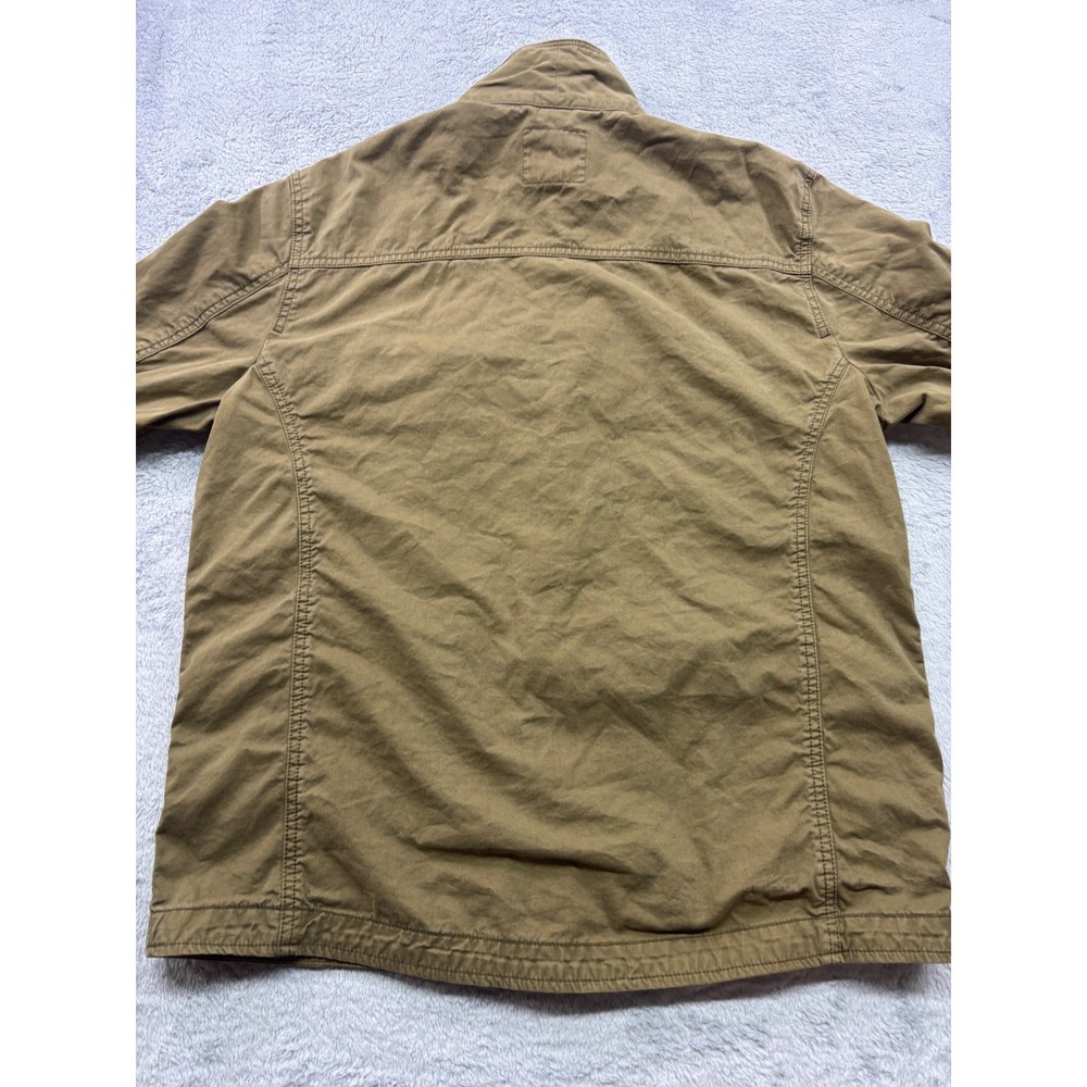 Lucky Brand Mens Utility Jacket Field Coat Tan 4 Pockets Zip Button Large - Picture 5 of 5